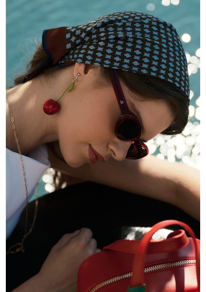 Desenli Modal Fular Classic Lacivert modelleri