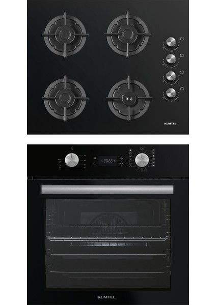 Digital Plus 15 Programlı 2\'li Siyah ankastre Set (Ocak-Fırın)