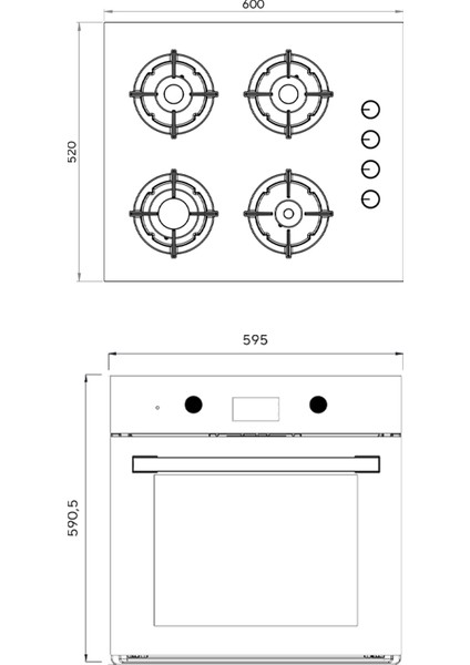 Digital Plus 15 Programlı 2\'li Siyah ankastre Set (Ocak-Fırın) fırsatları