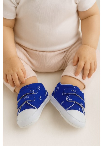 Denizci Desenli Ilk Adım Yumuşak Tabanlı Ayakkabı