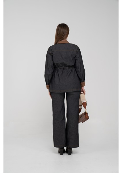 Kahve Detaylı Kadın İkili Takım K8073 modelleri