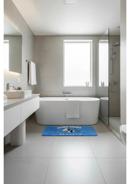 Snoopy Lisanslı Seyahat Serisi Uzun Sünger Küçük Halı 100X40 cm modelleri