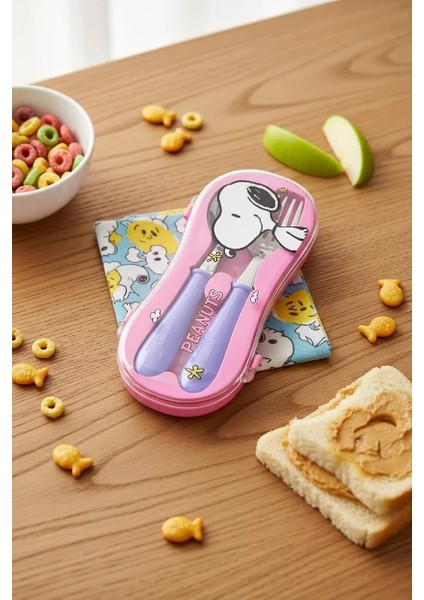 Snoopy Lisanslı Vintage Serisi Çatal Kaşık Seti (Pembe)