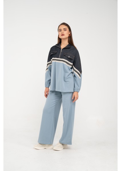 Dantel Şeritli Kot Detaylı Ikili Takım K1751 fırsatları