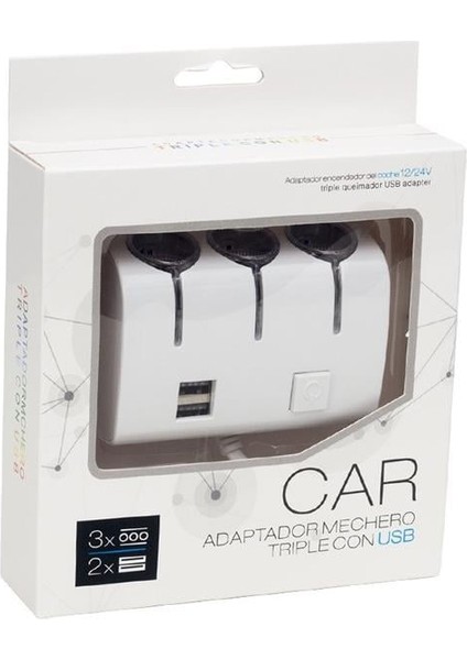 PM-18952 12V/24V Uyumlu 3'lü Oto Çakmak Çoklayıcı ve 2'li USB Şarj Cihazı fiyatları
