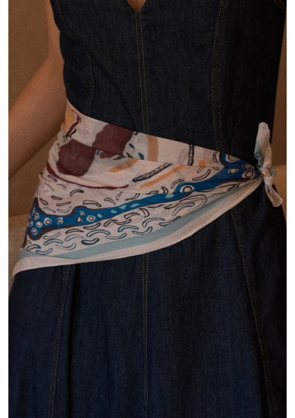 Desenli Modal Fular Abstract fiyatları