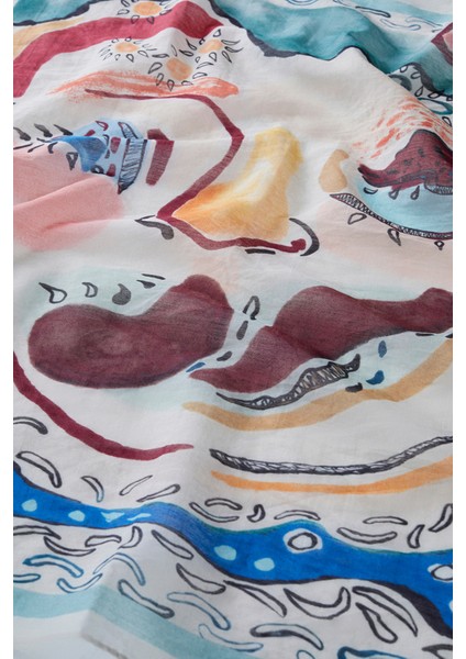 Desenli Modal Fular Abstract modelleri