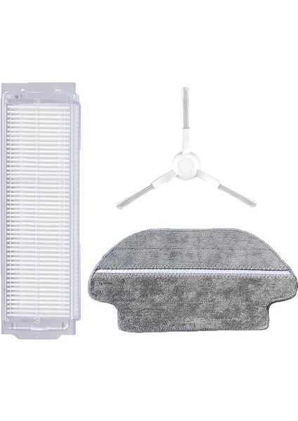 Xiaomi Mop Pro (STYTJ02YM) Uyumlu 3 Parça Yedek Beyaz Filtre Fırça Seti