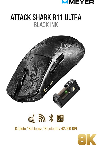 Attack Shark R11 Ultra Carbon Fiber 8k Kablosuz Gaming Mouse