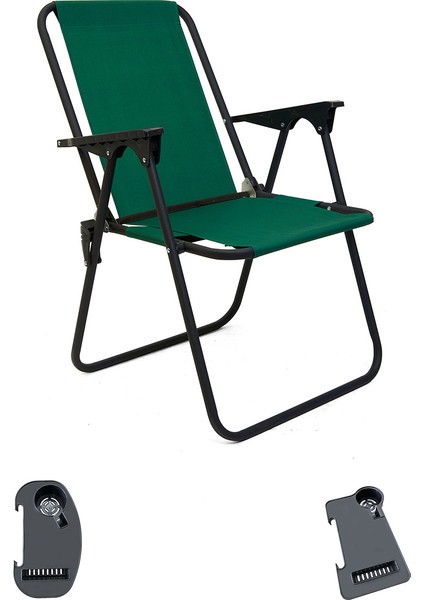 Litea Kamp Sandalyesi Katlanır Piknik Sandalye ve Bardaklık Yeşil