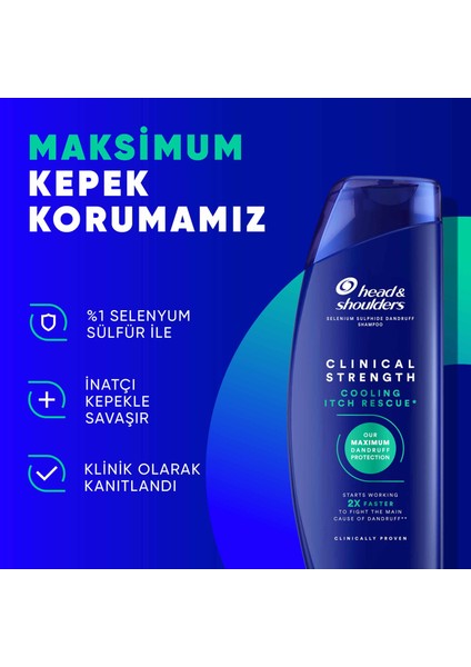 Head & Shoulders Clinical Strength Cooling Itch Rescue Kaşıntı Karşıtı Şampuan 400 ml modelleri