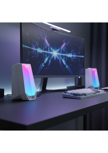 Mıkado MD-188-B 2*5W Rgb Bluetooth Speaker-Beyaz fiyatları