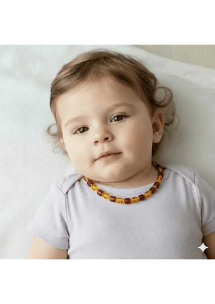 Sarı Kırmızı Renk Doğal Form Damla Kehribar Taşlı Bebek Diş Kolyesi modelleri