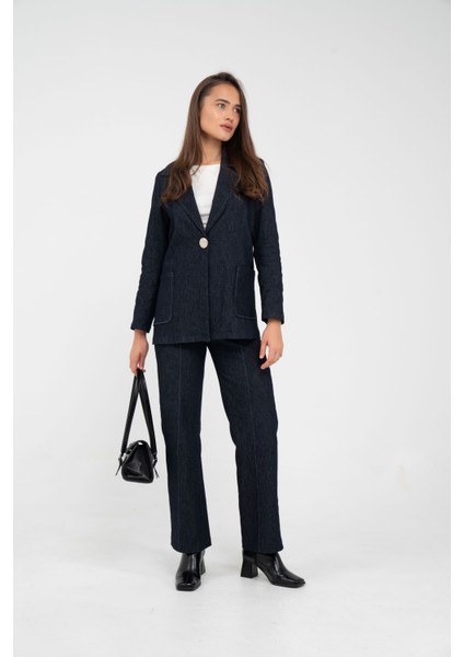 Tek Düğme Detaylı Alt Üst Kadın Takım K8075 fiyatları