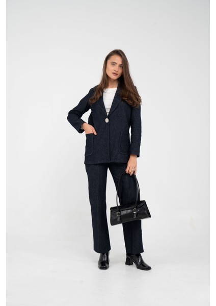 Tek Düğme Detaylı Alt Üst Kadın Takım K8075 modelleri