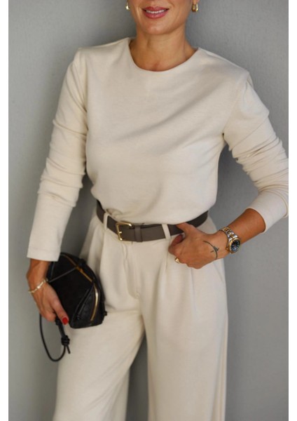 Ekru Vatkalı Bluz Pantolon Takım fiyatları