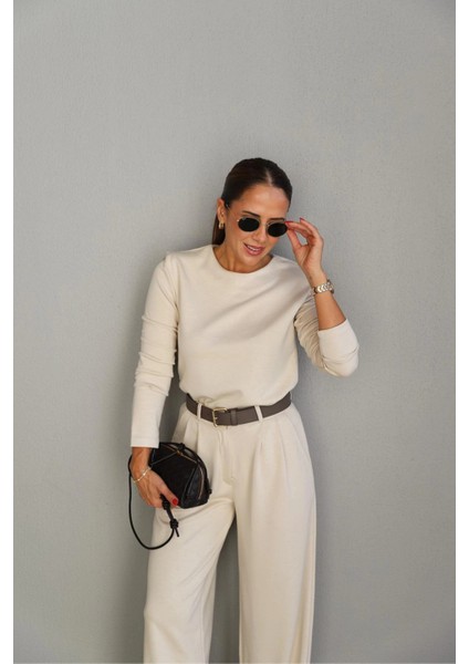 Ekru Vatkalı Bluz Pantolon Takım fırsatları