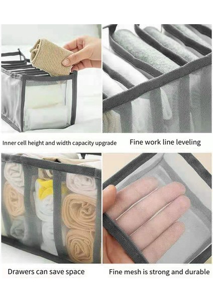 Iç Çamaşırı Sütyen Çorap Düzenleyici Saklama, Yıkanabilir Katlanabilir Çekmeceli Giysi Düzenleyici (Gri - 6 Izgara) (Yurt Dışından) fiyatları