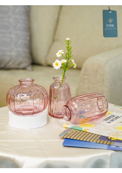 3'lü Minimalist Dekor Cam Vazo, Oda Kokusu Şişesi, Modern Dekor Vazo