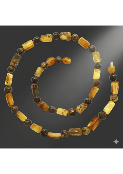 Doğal Form Bal Kahverengi Hareli Hakiki Damla Kehribar Taşlı Kadın Kolye fırsatları