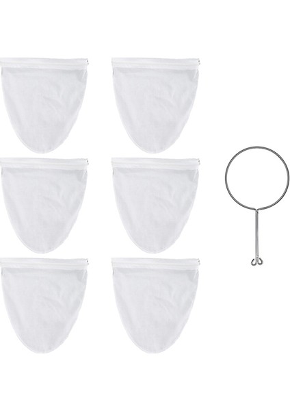 6 Sütlü Çay Filtre Poşeti Ultra Ince Örgülü Filtre Poşetleri Paslanmaz Çelik Saplı Çay Poşetleri Filtre Kahve Çay Süt (Orta) (Yurt Dışından)