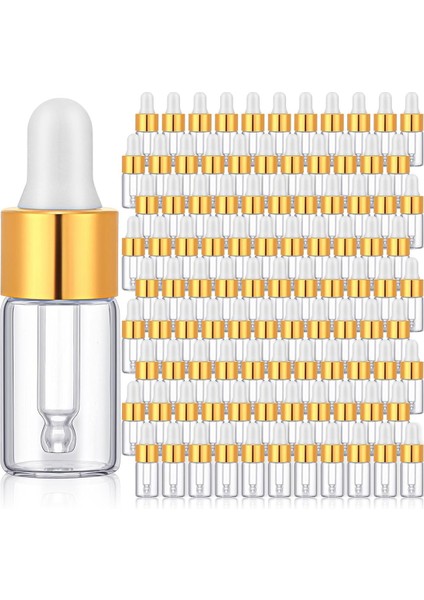 100 Adet Cam Damlalıklı Şişeler, Mini Esansiyel Yağ Damlalıklı Şişeler, Kapaklı Boş Numune Şişeleri, Küçük Saklama Kavanozları 3 ml (Yurt Dışından)