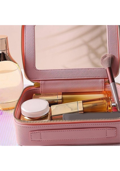 Şeffaf Kozmetik Kutusu Fermuarlı Deri Turizm Kozmetik Saklama Kutusu Kare Hava Yastıklı Kutu Ruj Kutusu (Yurt Dışından) indirimleri