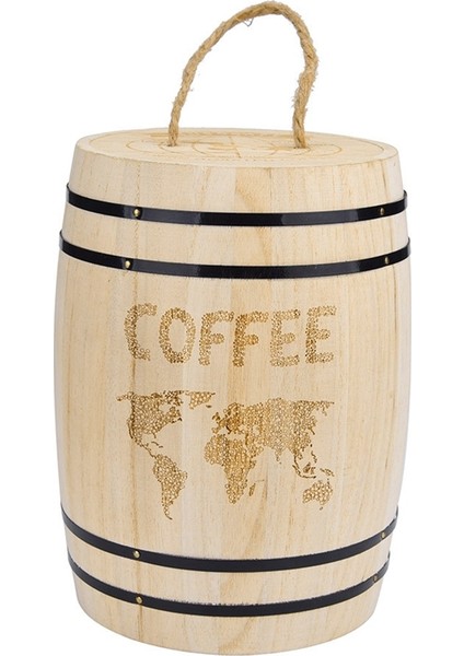 Ahşap Kahve Çekirdeği Saklama Kabı Gıda Saklama Şişeleri Kahve Çekirdeği Fıçı Saklama Hava Geçirmez Ahşap Kap Mutfak Kutusu (Yurt Dışından)