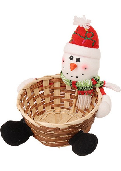 Mutlu Noeller Şeker Saklama Sepeti Dekorasyonu Noel Süslemeleri Noel Baba Kardan Adam Saklama Sepeti Masaüstü Şeker Kutusu C (Yurt Dışından)