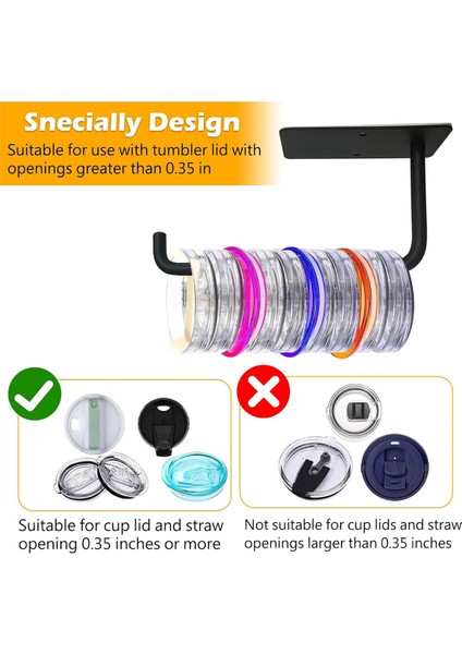 Yatay Bardak Kapağı Düzenleyici, Birden Fazla Kapağı Tutabilen Bardak Kapağı Düzenleyici, Dolap Altı Bardak Kapağı Tutucu (Yurt Dışından) modelleri