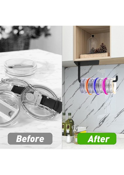 Yatay Bardak Kapağı Düzenleyici, Birden Fazla Kapağı Tutabilen Bardak Kapağı Düzenleyici, Dolap Altı Bardak Kapağı Tutucu (Yurt Dışından) indirimleri