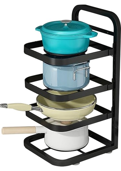 Tencere ve Tava Düzenleyici Tencere Rafı Tava Tutucu Dolap Altı Ayarlanabilir Mutfak Düzenleyicileri ve Depolama Siyah (Yurt Dışından)