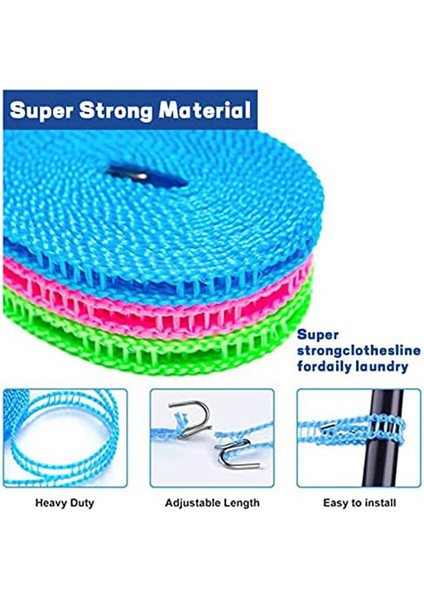 Bahçe, Seyahat, Karavan Veya Karavan Için 24 Askılı Mandallı 3'lü Kaymaz Çamaşır Ipi Paketi, 3 / 5 / 8 M (Yurt Dışından) fırsatları