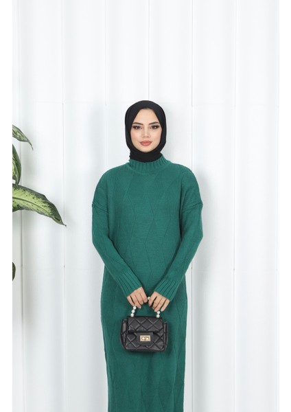 Baklava Desenli Triko Elbise modelleri