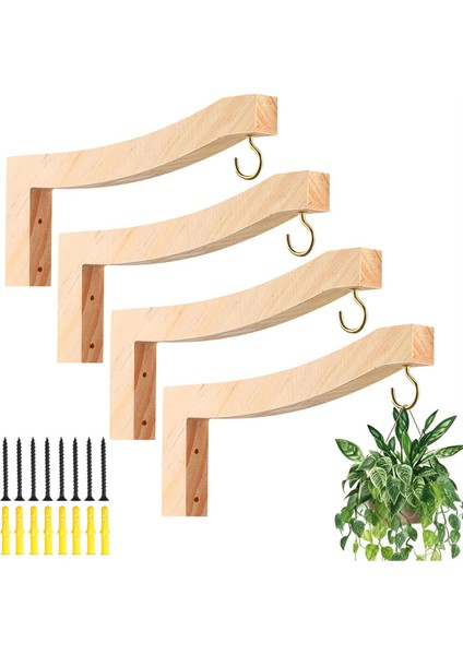 Adet Askılı Bitki Askısı T Şeklinde Bitki Kancaları 7,55 Inç Ahşap Duvara Monte Bitki Braketi Duvar Bitki Tutucu Iç Mekan (Yurt Dışından)