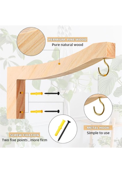 Adet Askılı Bitki Askısı T Şeklinde Bitki Kancaları 7,55 Inç Ahşap Duvara Monte Bitki Braketi Duvar Bitki Tutucu Iç Mekan (Yurt Dışından) indirimleri