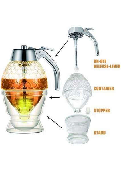 Bal Dağıtıcısı, Standlı Damlamasız Şurup Kabı, Güzel Petek Şeklinde Bal Kavanozu, Şurup Şeker Kabı, 3'lü Paket (Yurt Dışından) fiyatları