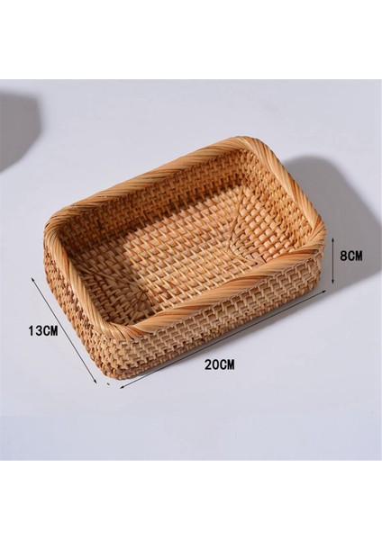 El Dokuma Rattan Hasır Sepet Meyve Çayı Atıştırmalık Ekmek Sepeti Kozmetik Dikdörtgen Saklama Kutusu Ev Mutfak Gereçleri M (Yurt Dışından) fiyatları
