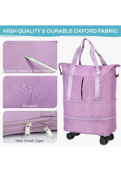 Tekerlekli Seyahat Çantası, Seyahat Için Tekerlekli Genişletilebilir Katlanabilir Seyahat Çantası, Tekerlekli Bagaj Seyahat Çantası, B (Yurt Dışından) fırsatları