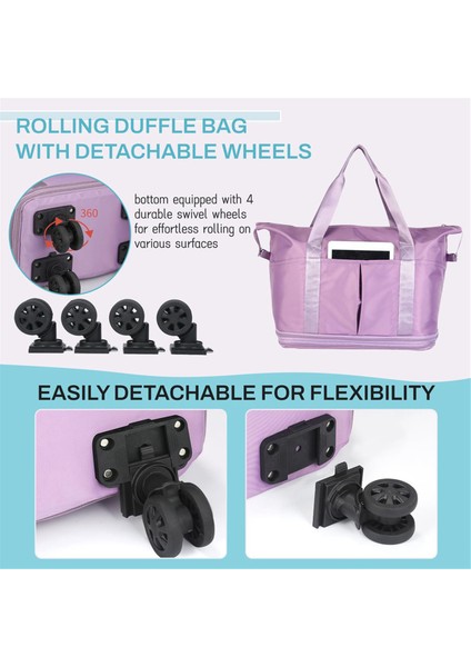 Tekerlekli Seyahat Çantası, Seyahat Için Tekerlekli Genişletilebilir Katlanabilir Seyahat Çantası, Tekerlekli Bagaj Seyahat Çantası, B (Yurt Dışından) indirimleri