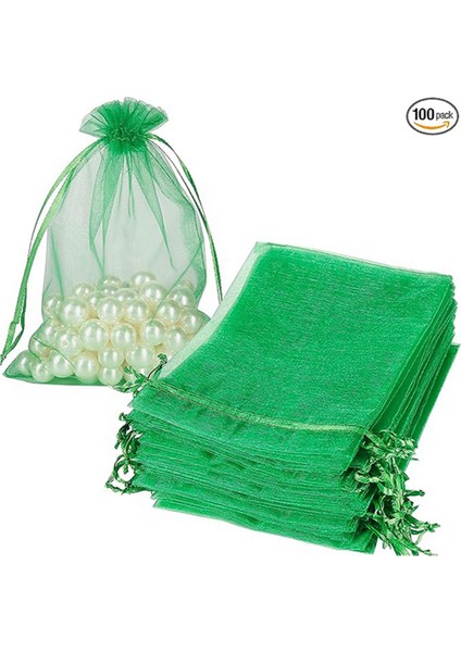 100 Adet Inci Iplikli Çanta, Organze Çanta, Bağcıklı Sergileme Çantası, Noel Şeker Hediye Çantası, 10 x 15 cm (Yurt Dışından) fiyatları