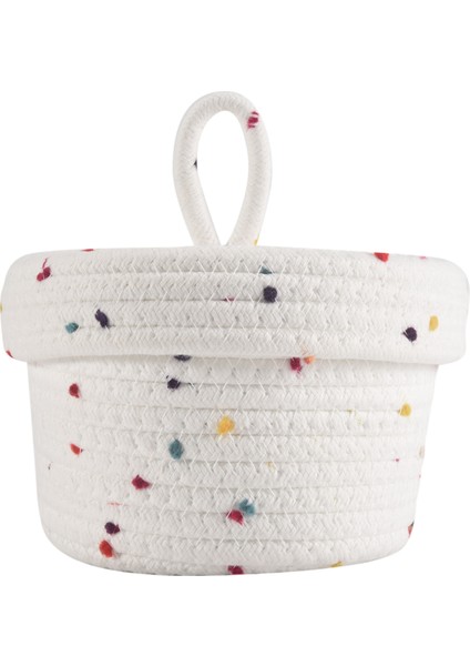 Pamuklu Halat Saklama Sepeti Kapaklı Küçük Dokuma Sepet Saklama Dokuma Saklama Düzenleyici Havlular, Anahtarlar, Atıştırmalıklar ve Diğer Eşyalar Için Kutular (Yurt Dışından) modelleri