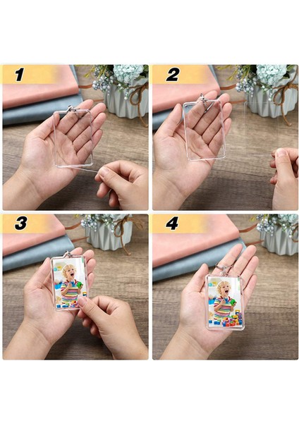 Akrilik Fotoğraf Çerçevesi Anahtarlıklar, Resimli Takmalı Anahtarlıklar, Kişiselleştirilmiş Fotoğraf Eklentili Akrilik Şeffaf Boş Anahtarlık (Yurt Dışından) modelleri