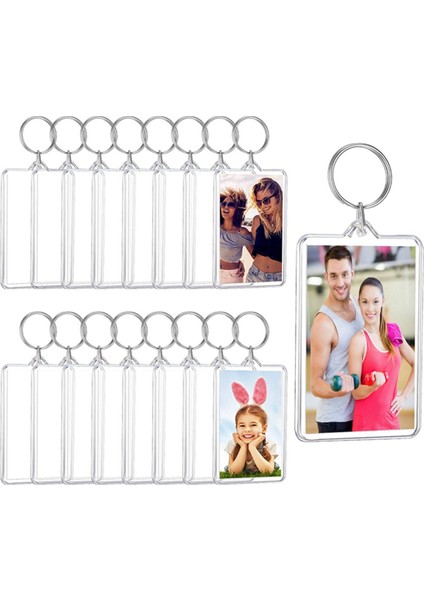 Akrilik Fotoğraf Çerçevesi Anahtarlıklar, Resimli Takmalı Anahtarlıklar, Kişiselleştirilmiş Fotoğraf Eklentili Akrilik Şeffaf Boş Anahtarlık (Yurt Dışından) fırsatları