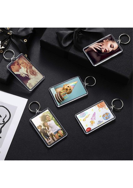 Akrilik Fotoğraf Çerçevesi Anahtarlıklar, Resimli Takmalı Anahtarlıklar, Kişiselleştirilmiş Fotoğraf Eklentili Akrilik Şeffaf Boş Anahtarlık (Yurt Dışından) indirimleri
