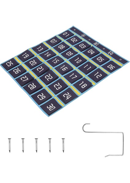 Numaralı Cep Tablosu Sınıf Düzenleyici Cep Telefonu Hesap Makinesi Tutucuları (30 Cep, Mavi Cepler) (Yurt Dışından) fiyatları