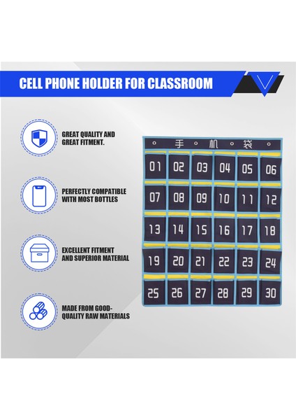 Numaralı Cep Tablosu Sınıf Düzenleyici Cep Telefonu Hesap Makinesi Tutucuları (30 Cep, Mavi Cepler) (Yurt Dışından) fırsatları