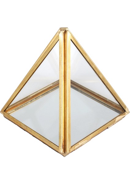 Cam Mücevher Kutusu Altın Geometrik Dekoratif Kutu Geometrik Cam Piramit Yüzük Tutucular Düğün Doğum Günü Hediyesi Için (Yurt Dışından) fiyatları