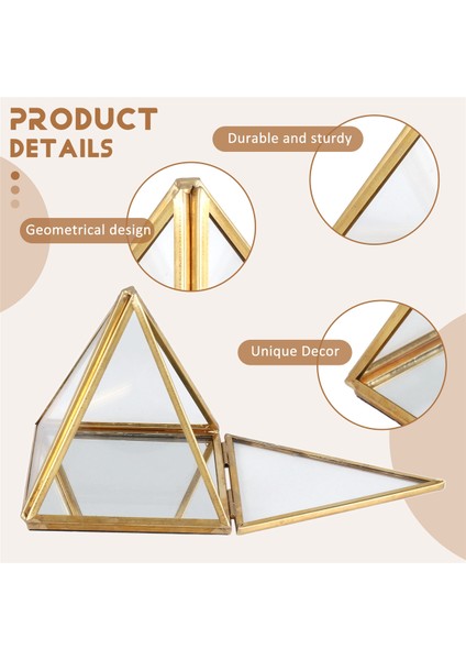 Cam Mücevher Kutusu Altın Geometrik Dekoratif Kutu Geometrik Cam Piramit Yüzük Tutucular Düğün Doğum Günü Hediyesi Için (Yurt Dışından) indirimleri