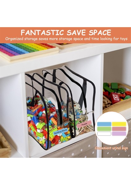 Etiketli Büyük Oyuncak Saklama Çantaları, Yeniden Kullanılabilir Şeffaf Pvc Masa Oyunu Saklama, Fermuarlı Seyahat Su Geçirmez Düzenleyici Çantalar (Yurt Dışından) fiyatları